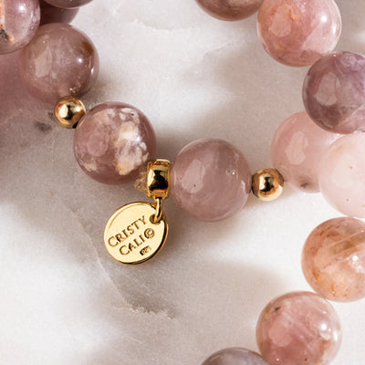 Golden Kiss From A Rose Quartz Signature Stretch Bracelet