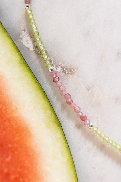 Virgo Peridot & Pink Tourmaline Signature Zodiac Necklace RETIRED