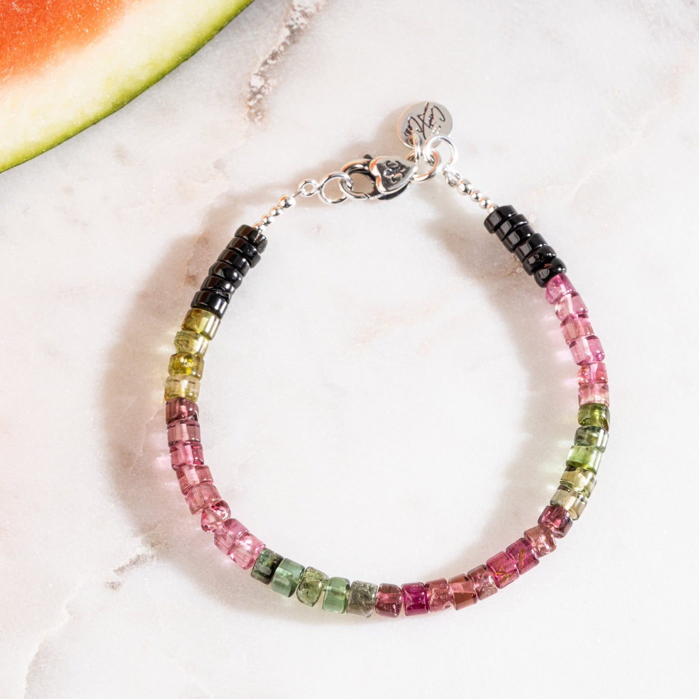 Delicious Watermelon Candy Tourmaline Signature Bracelet