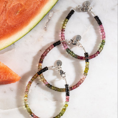 Delicious Watermelon Candy Tourmaline Signature Bracelet