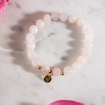 Golden Self-Love Rose Quartz Signature Stretch Bracelet