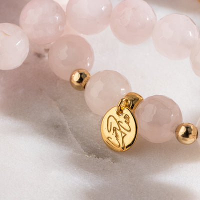 Golden Self-Love Rose Quartz Signature Stretch Bracelet