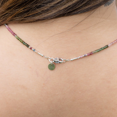 Watermelon Tourmaline Flower Petal Signature Necklace