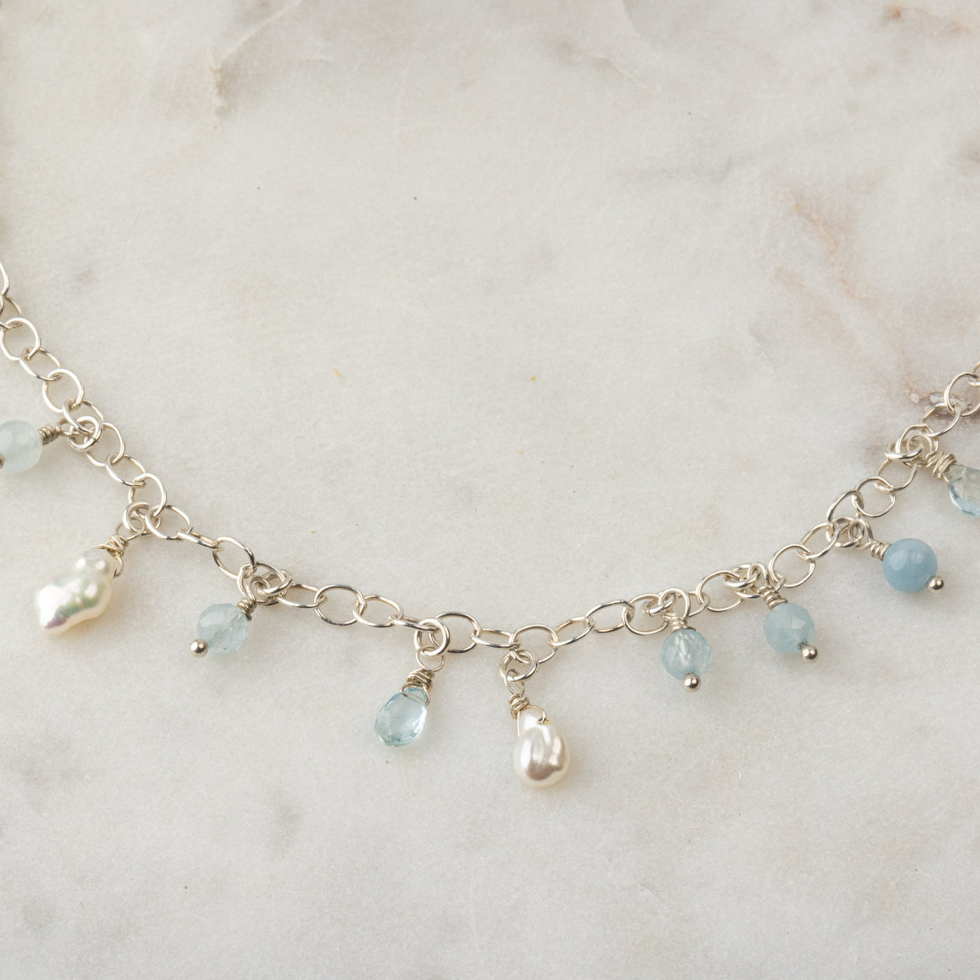 Pearls of the Sea Signature Aquamarine Chain Necklace