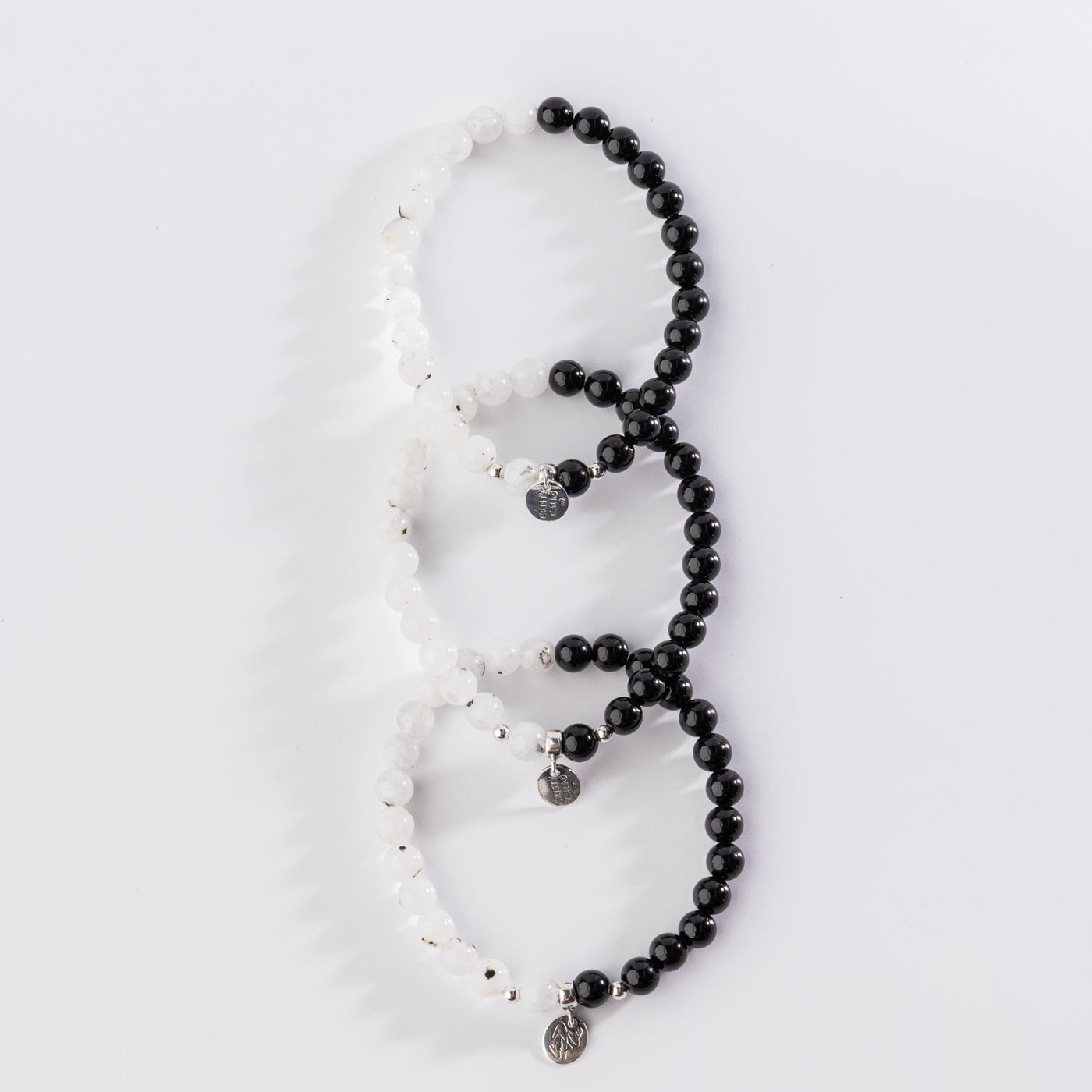 Lunar Eclipse Onyx Moonstone Signature Stretch Bracelet