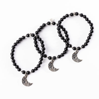 Crescent City Onyx Protection Signature Stretch Bracelet