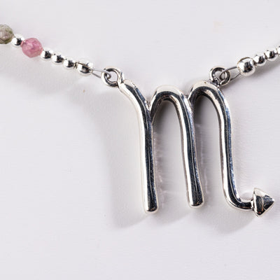 Pink Tourmaline Scorpio Zodiac Signature Necklace