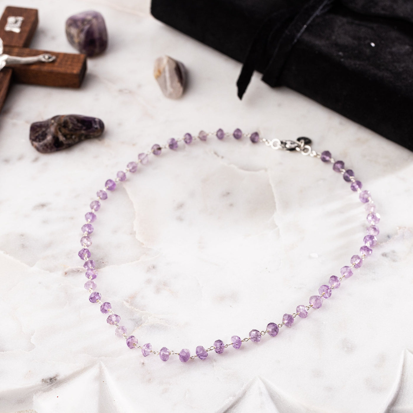 High Vibe Amethyst Rosary Chain Signature Necklace