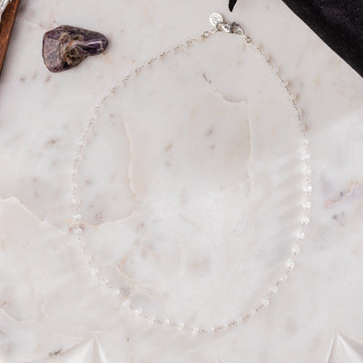Magic Moonstone Rosary Chain Signature Necklace