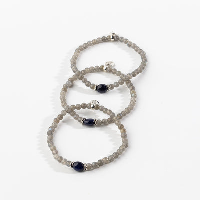 Psychic Wisdom Labradorite & Sapphire Signature Stretch Bracelet