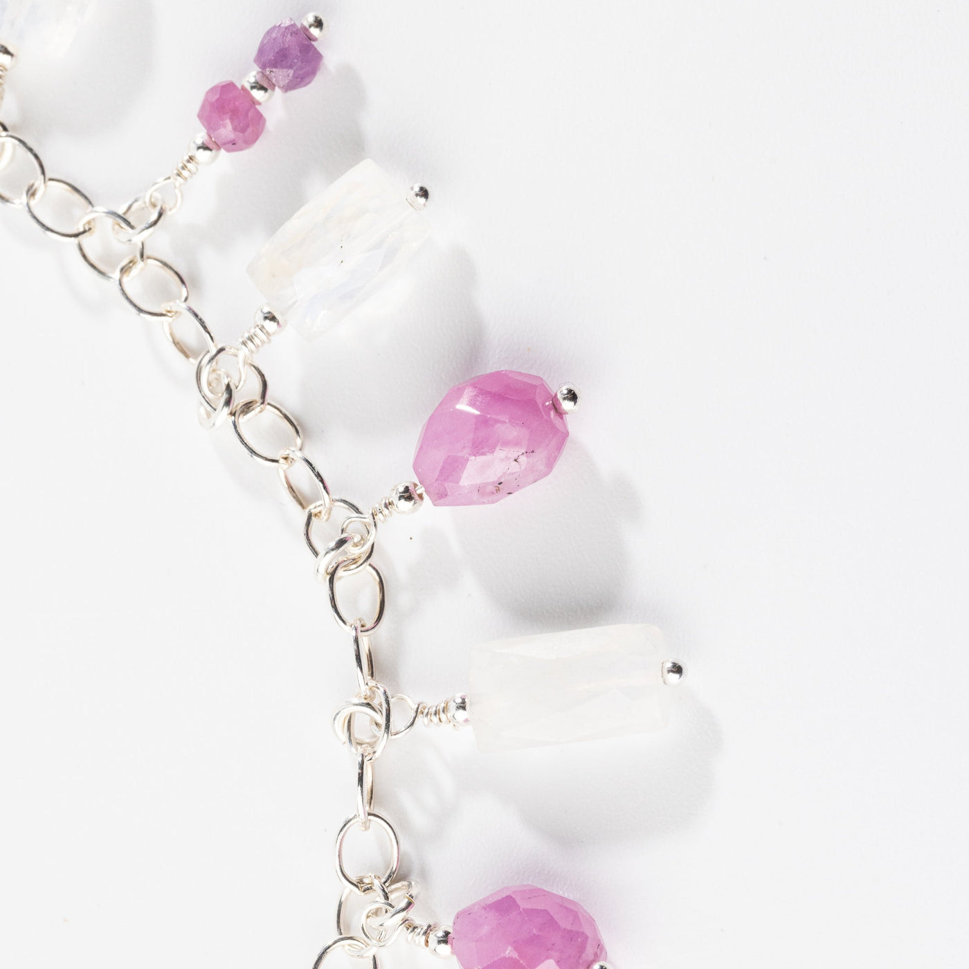 Pink Sapphire Moon Magic Gemstone Charm Signature Necklace