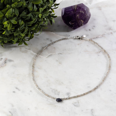 Sapphire Tear of Wisdom with Mystical Labradorite Signature Necklace