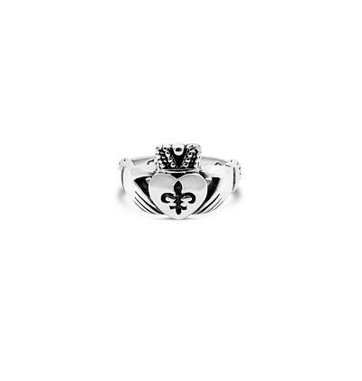 Fleur de Lis Claddagh Ring