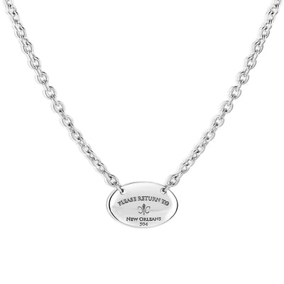 Please Return to New Orleans Oval Necklace - Large