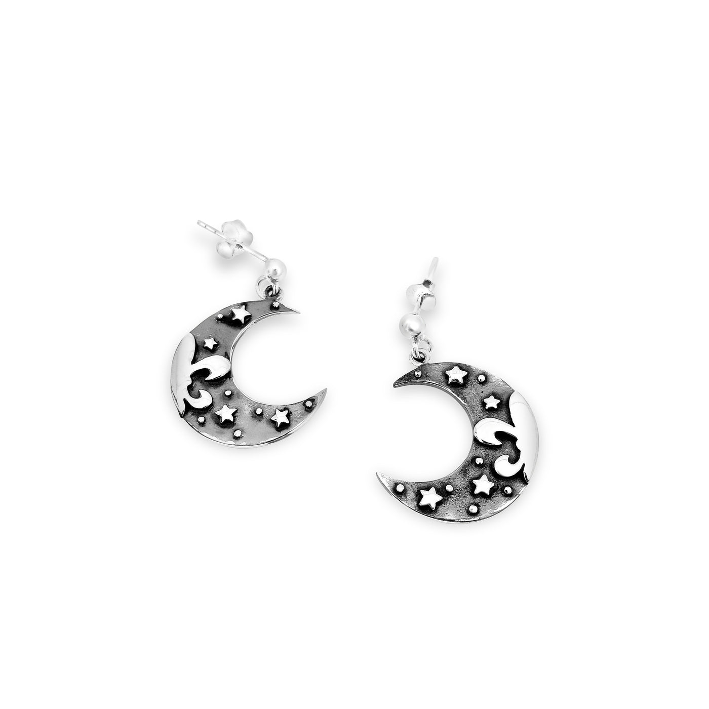 Fleur de Crescent Earrings