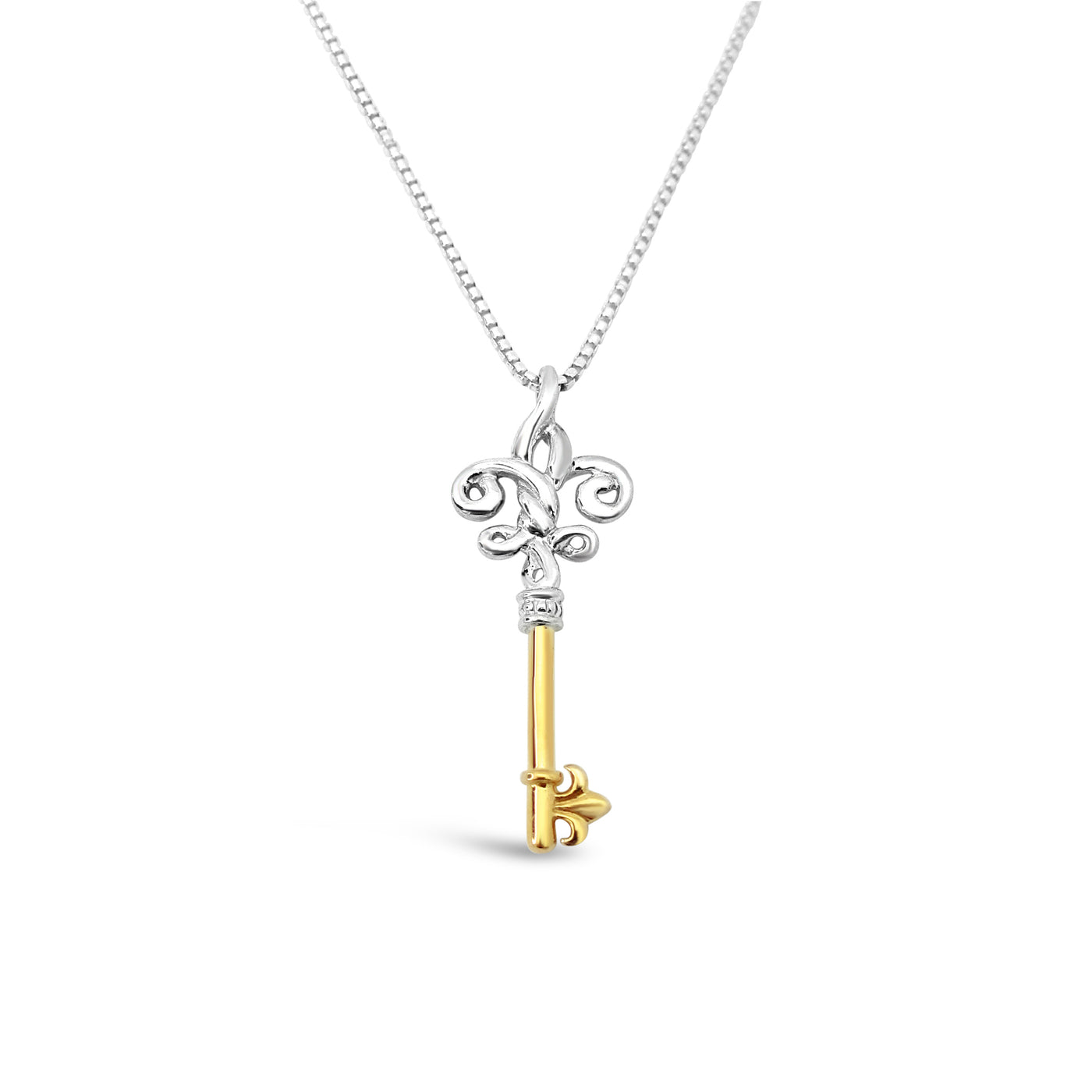 Fleur de Love Knot Skeleton Key Mixed 18K - Small