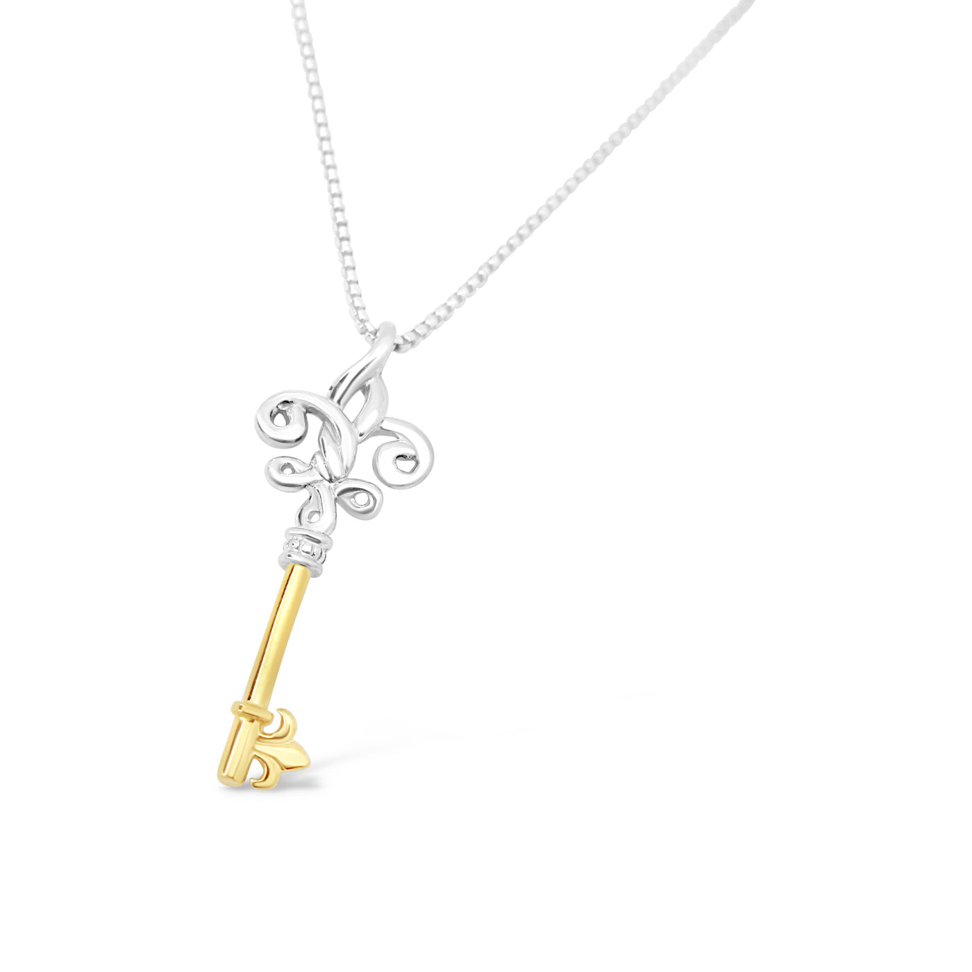 Fleur de Love Knot Skeleton Key Mixed 18K - Small