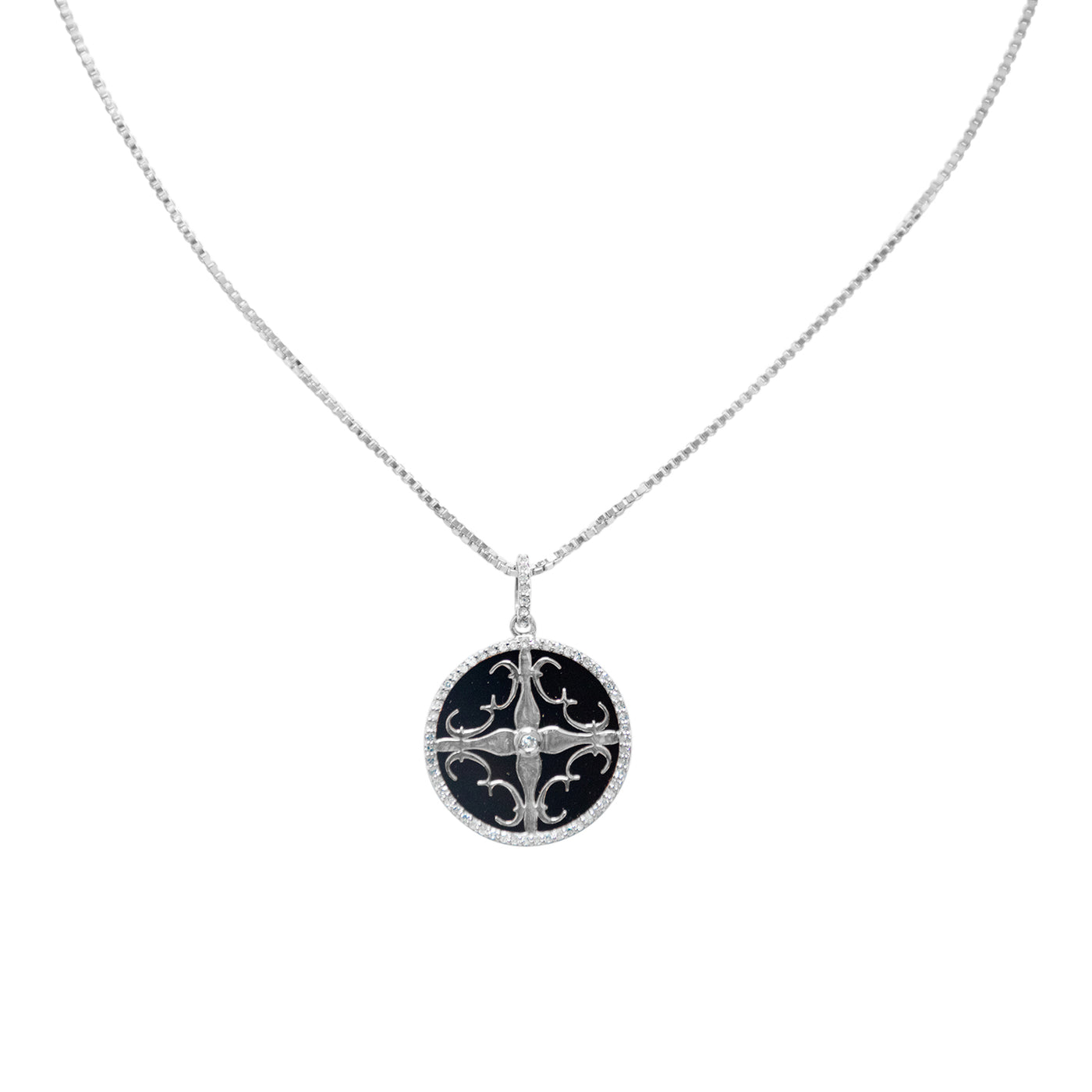 Diamond Onyx Cali Amulet - Silver