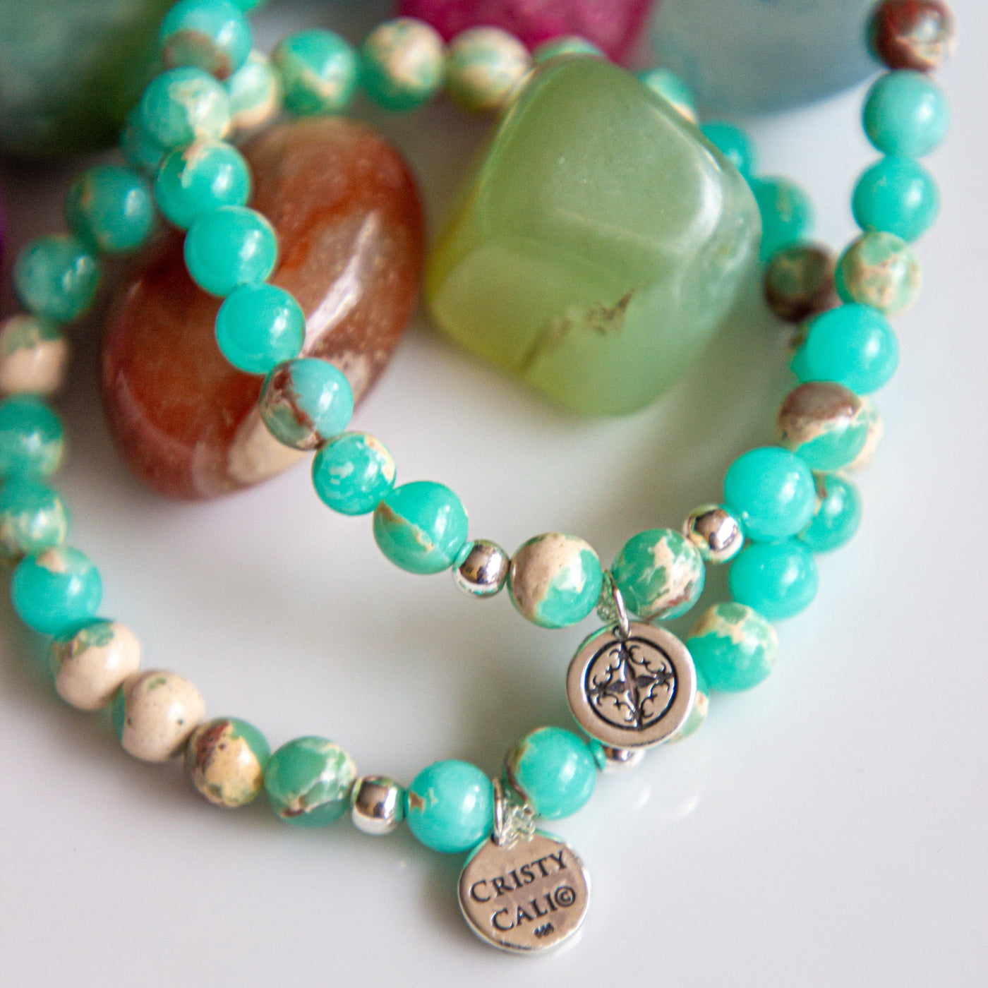 Gaia Green African Opal Signature Stretch Bracelet