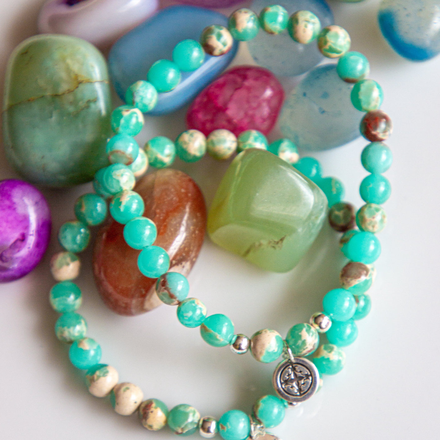 Gaia Green African Opal Signature Stretch Bracelet