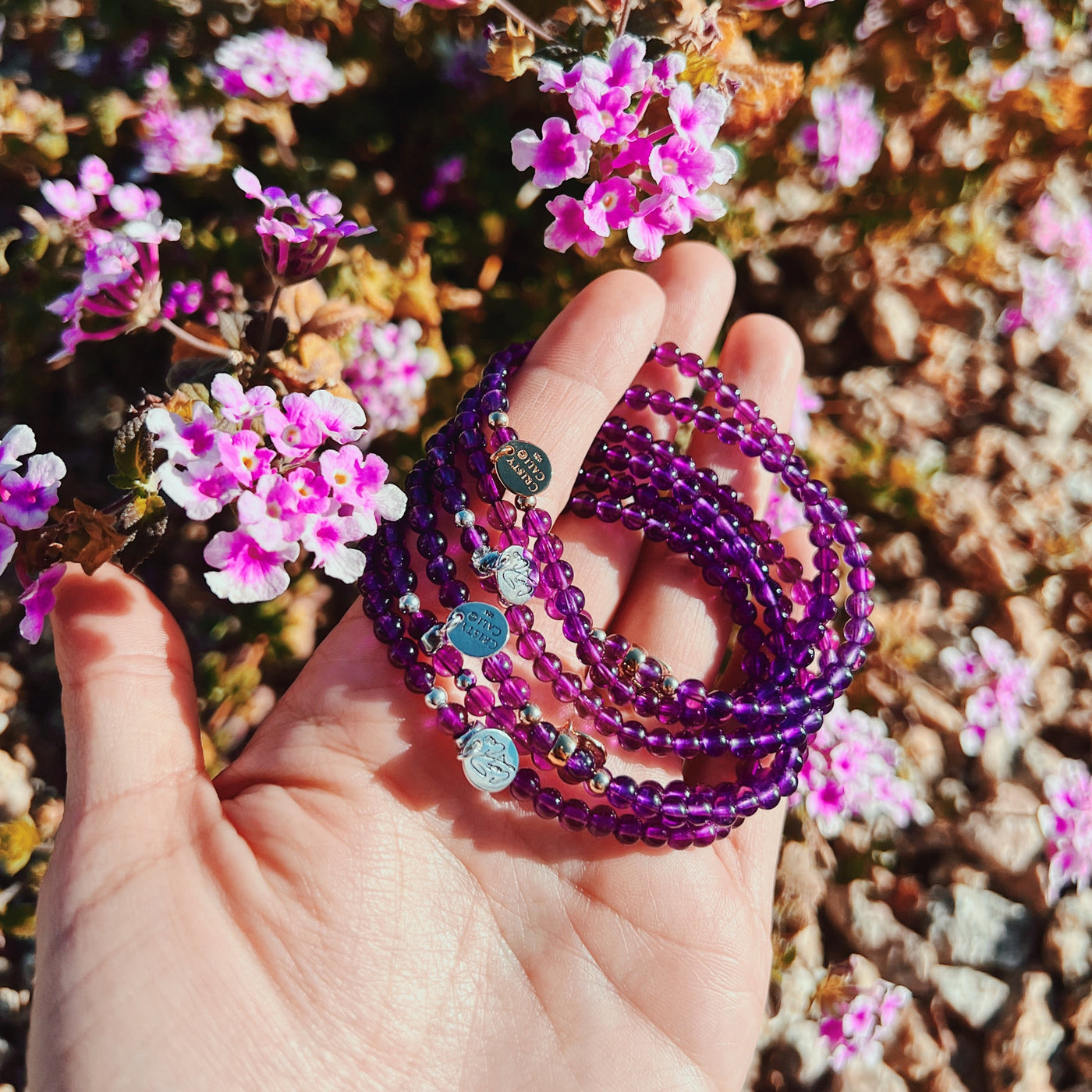 Crown Chakra Deep Amethyst Signature Stretch Bracelet