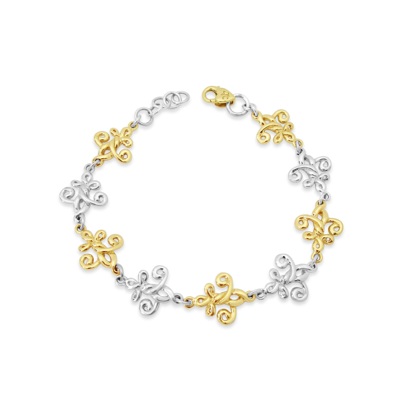 Fleur de Love Knot Link Bracelet Mixed 18K