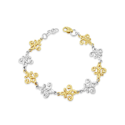 Fleur de Love Knot Link Bracelet Mixed 18K