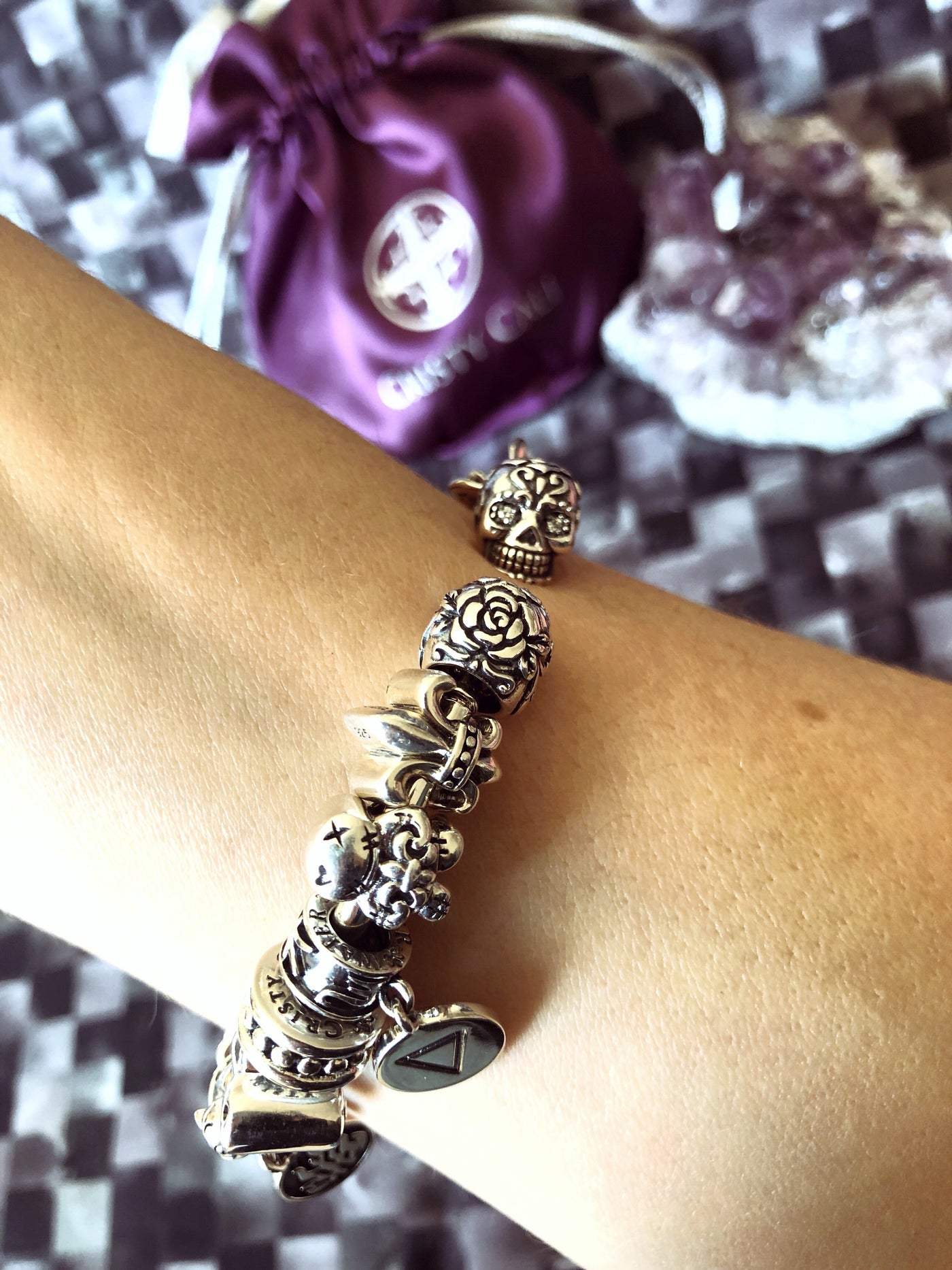 Precious Sugar Skull Cali Couture Bangle Bracelet