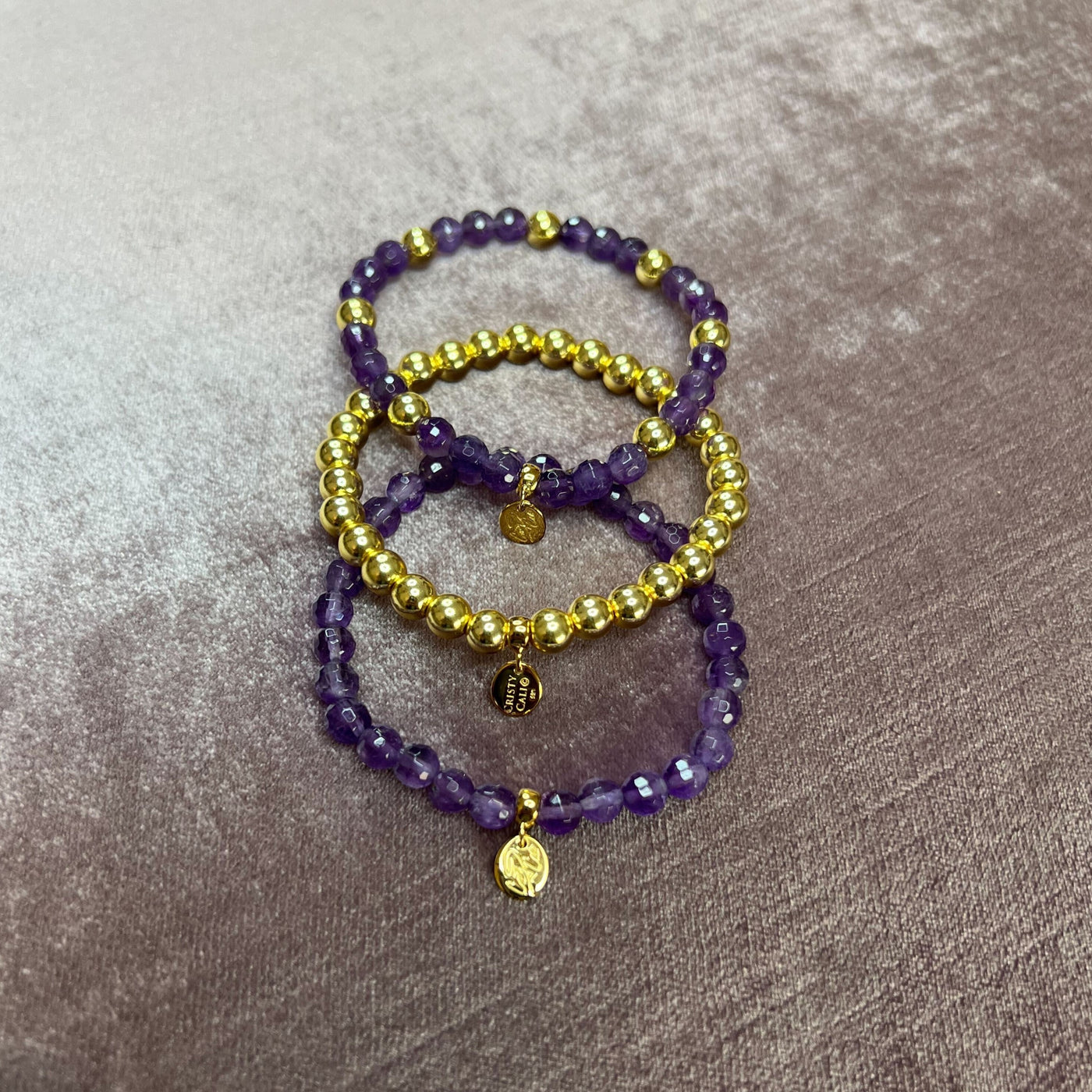 Golden Amethyst Signature Stretch Bracelet