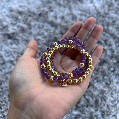 Golden Amethyst Signature Stretch Bracelet