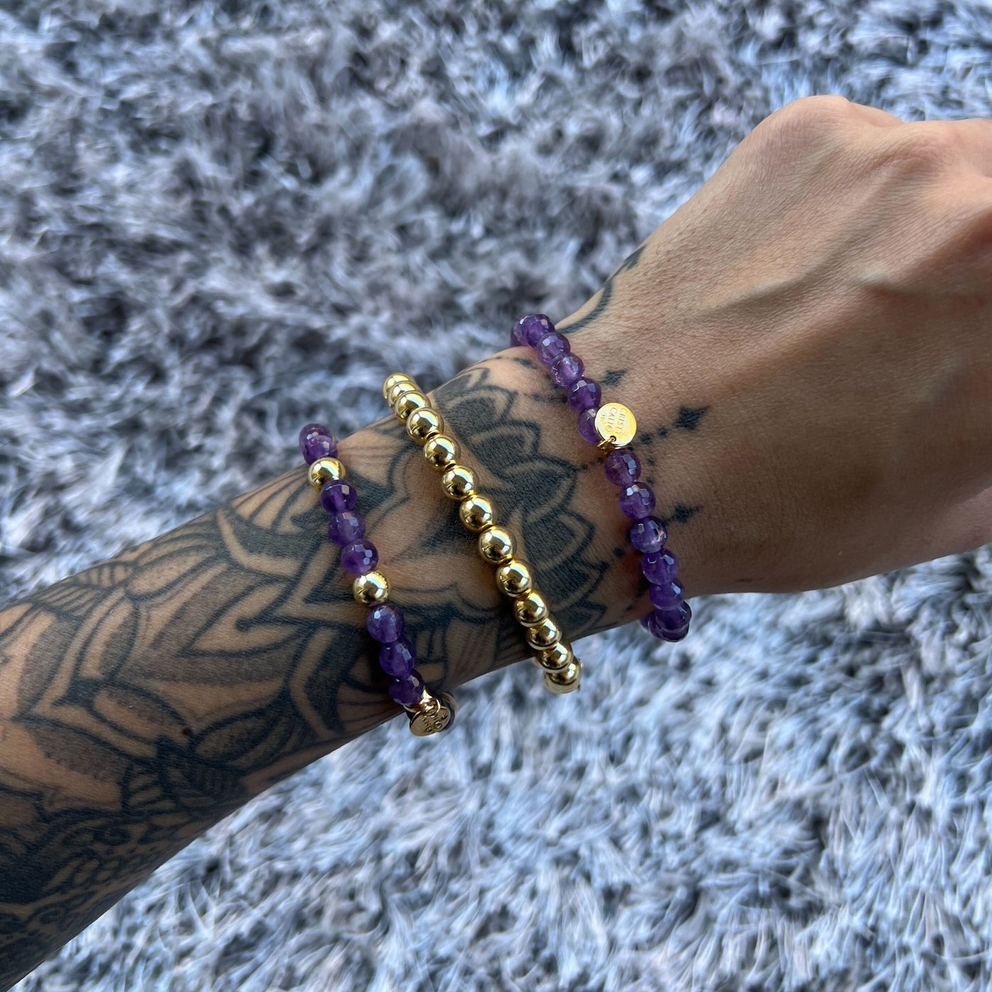 Golden Amethyst Signature Stretch Bracelet