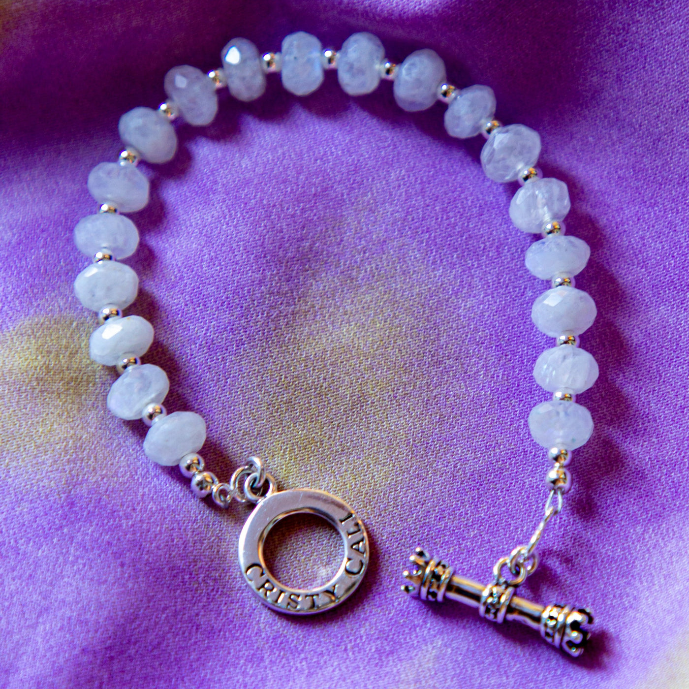 Moonstone Eclipse Signature Toggle Bracelet