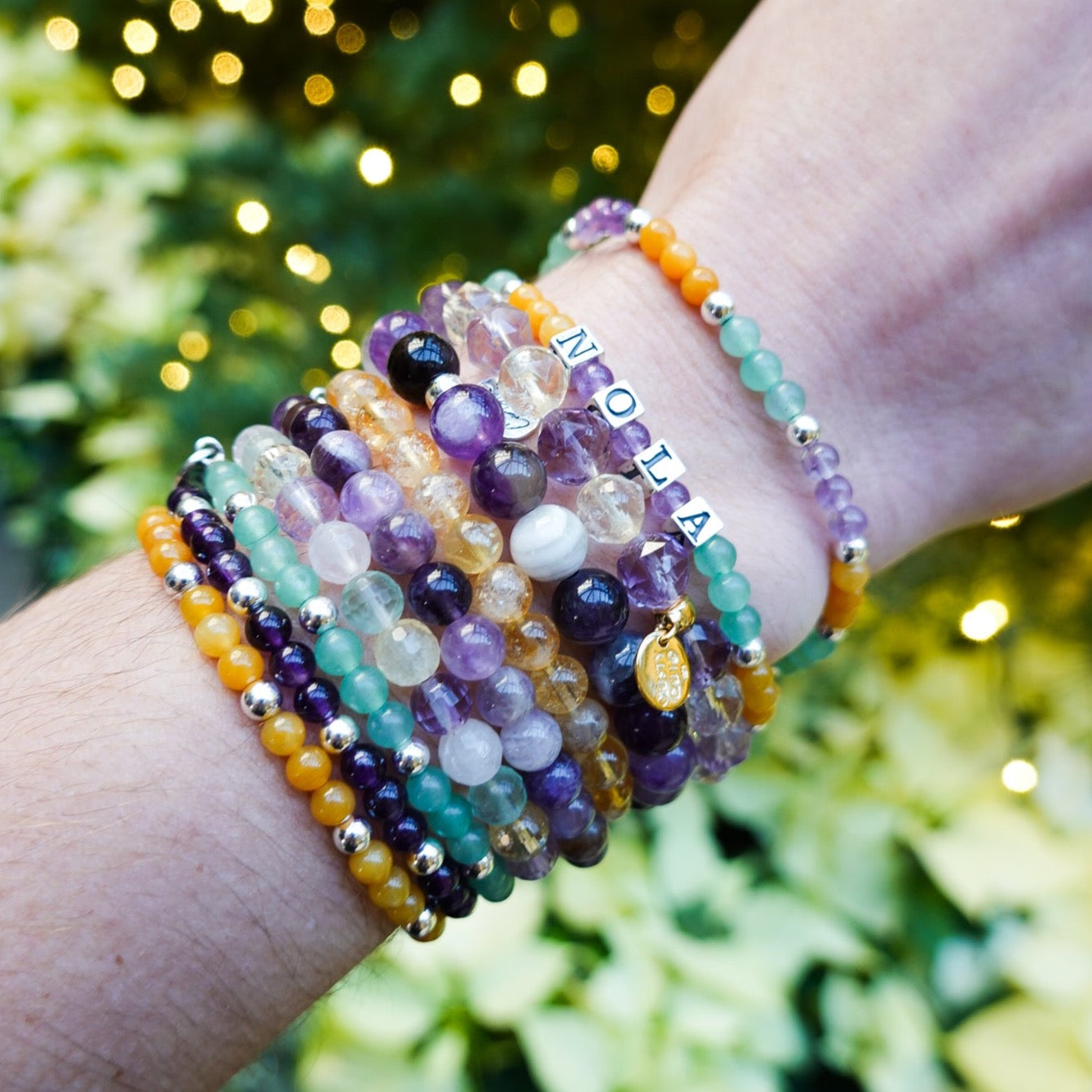 Rue Toulouse Amethyst & Citrine Signature Stretch Bracelet