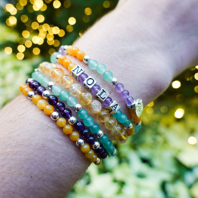 King Cake Signature Gemstone Stretch Bracelet