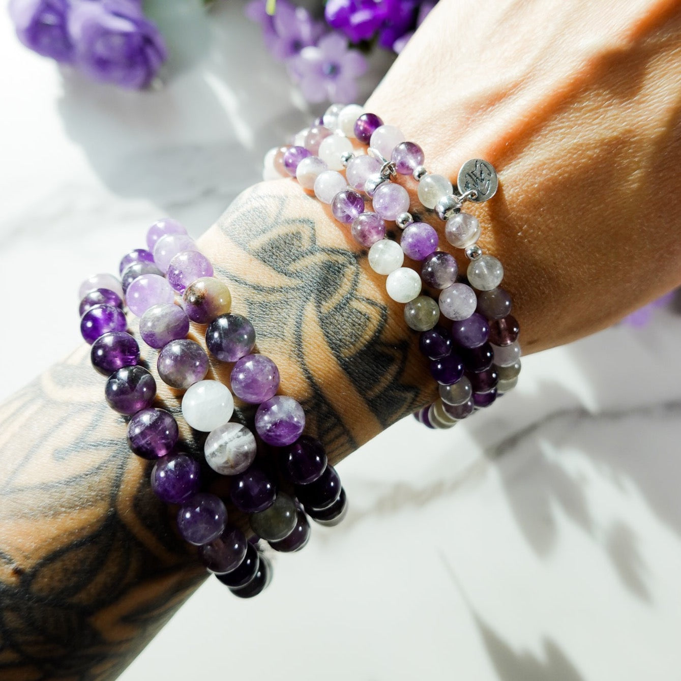 Flower Amethyst Signature Stretch Bracelet