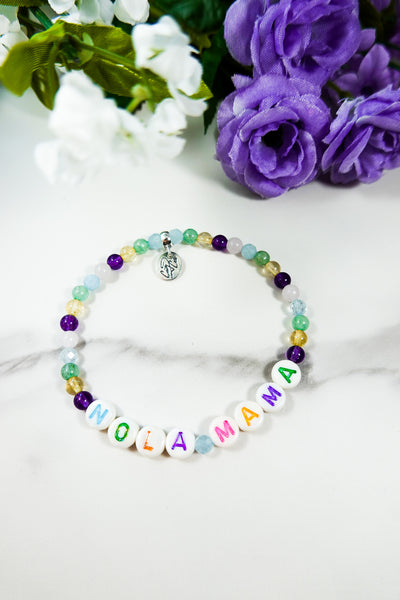 Personalized Festive Gemstone Signature Stretch Bracelet