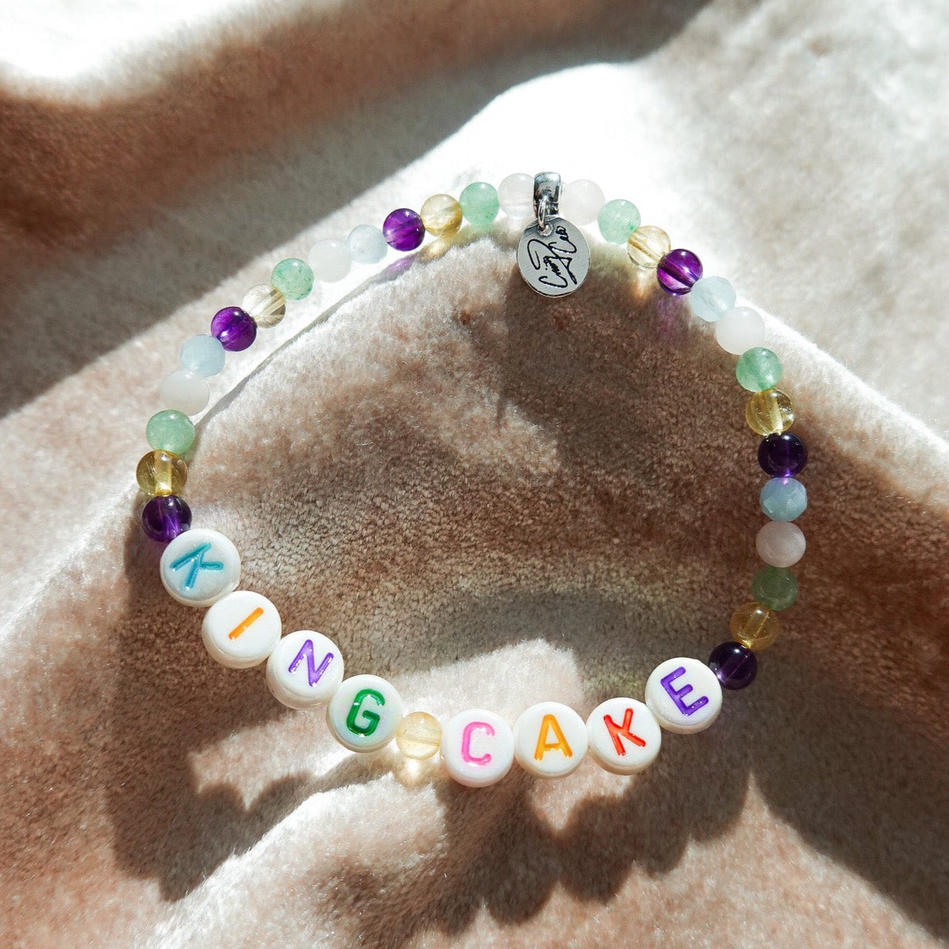 Personalized Festive Gemstone Signature Stretch Bracelet