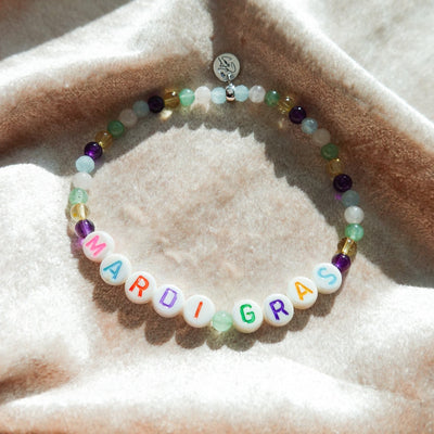 Personalized Festive Gemstone Signature Stretch Bracelet