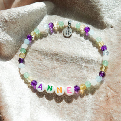 Personalized Festive Gemstone Signature Stretch Bracelet