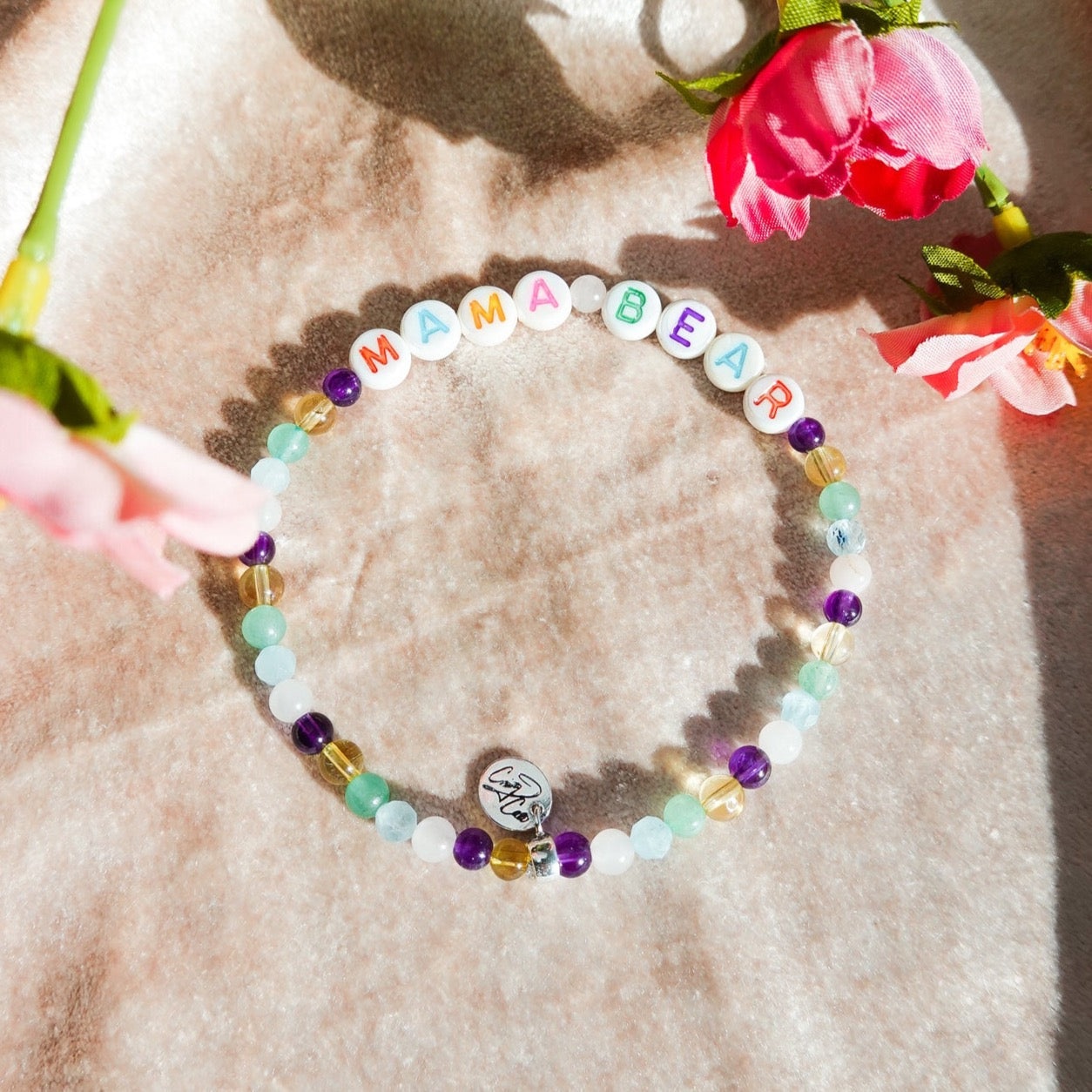 Personalized Festive Gemstone Signature Stretch Bracelet