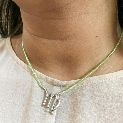 Virgo's Peaceful Peridot Zodiac Signature Necklace