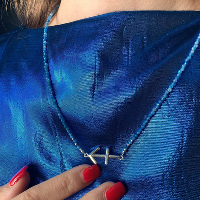 Dreamy Kyanite Sagittarius Zodiac Signature Necklace RETIRED