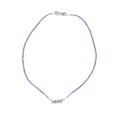 Artistic Aquarius Amethyst Signature Zodiac Necklace