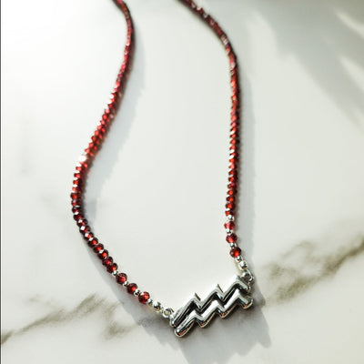 Confident Aquarius Signature Zodiac Necklace RETIRED