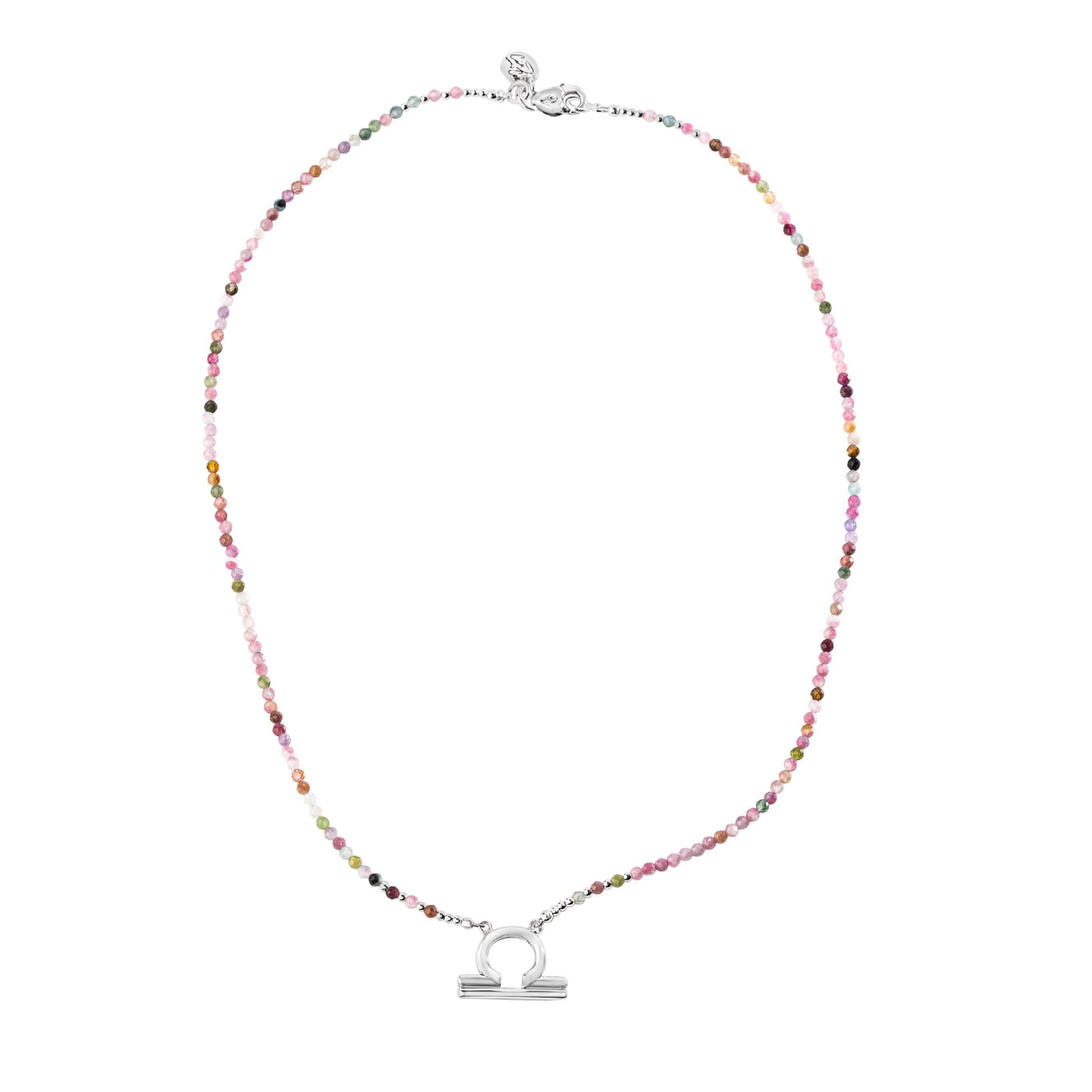 Pink Tourmaline Libra Zodiac Signature Necklace