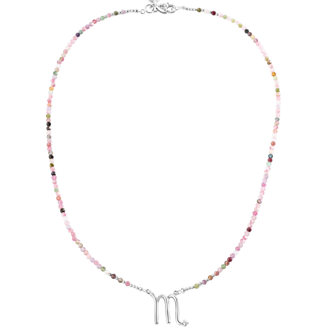 Pink Tourmaline Scorpio Zodiac Signature Necklace