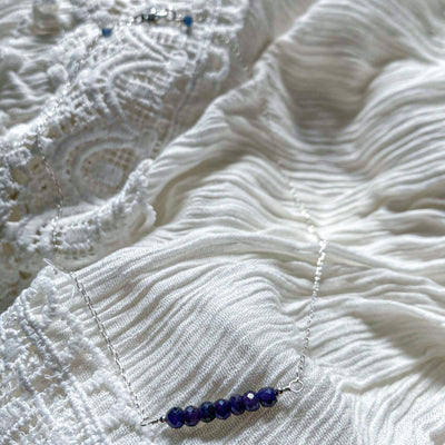 Wisdom Sapphire Bar Necklace