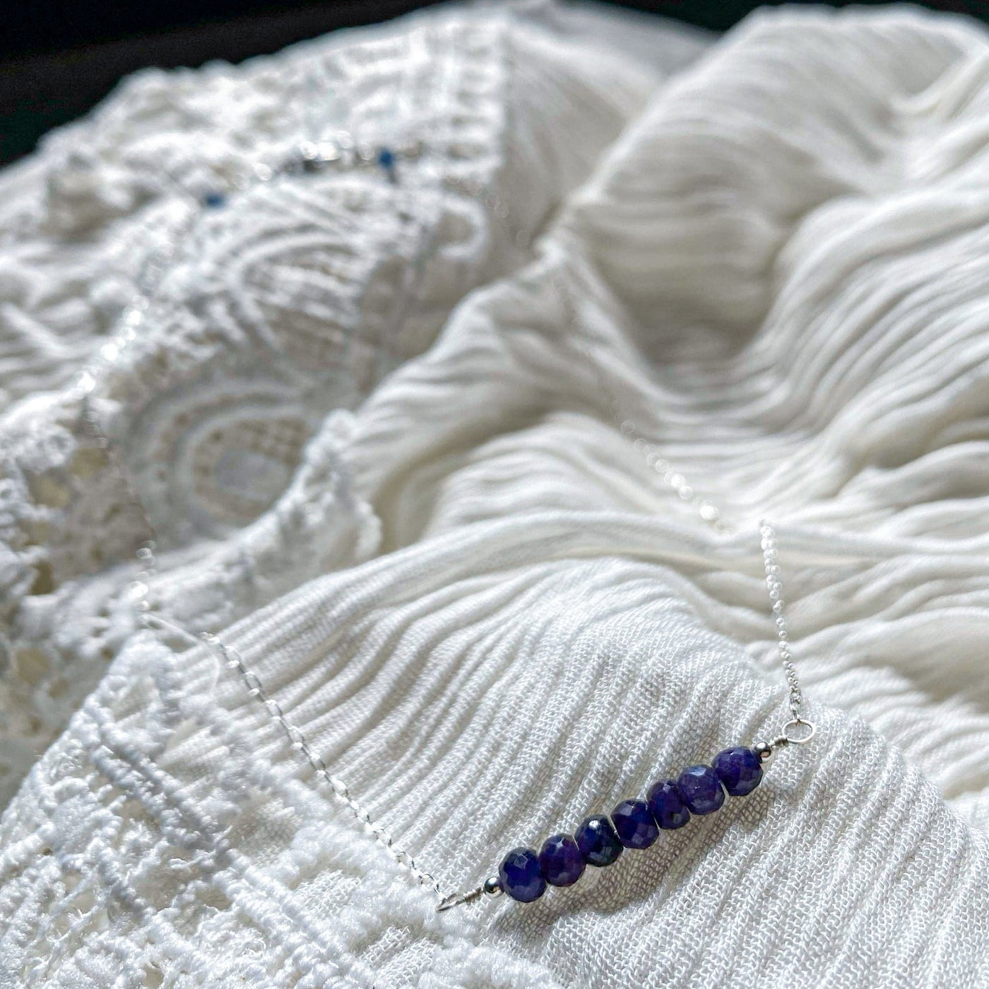 Wisdom Sapphire Bar Necklace