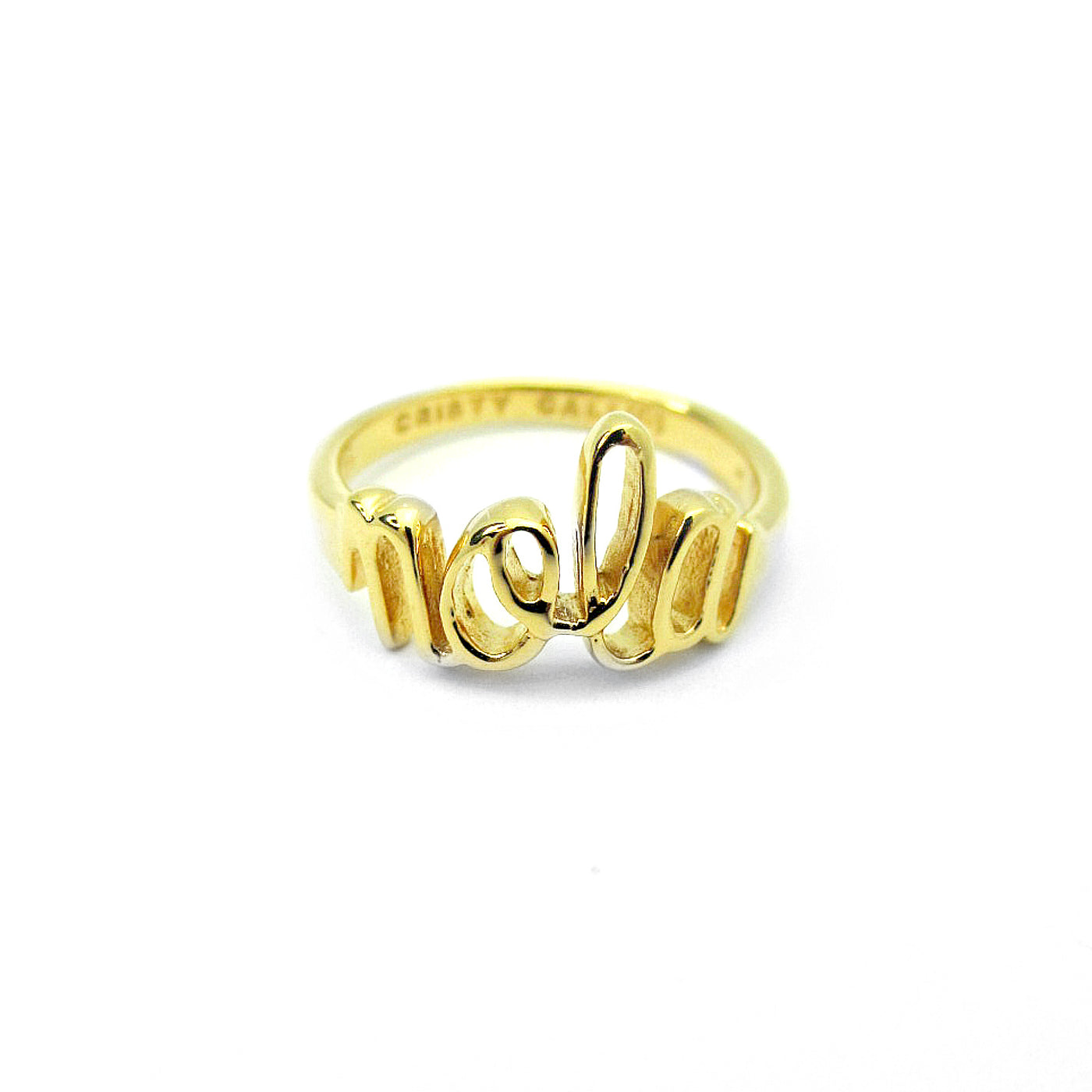 Nola Script Ring Gold Vermeil