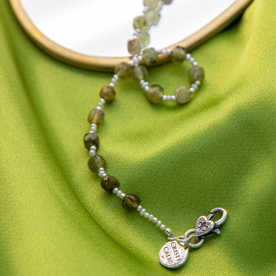 Petite Pearled Alligator Garnets Signature Necklace